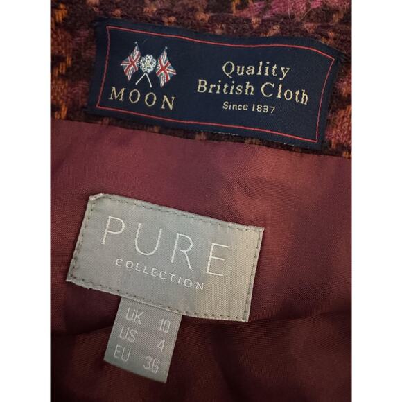 Wool Tweed Plaid Skirt Womens 4 Multicolor Academia Pure Collection - Picture 4 of 12